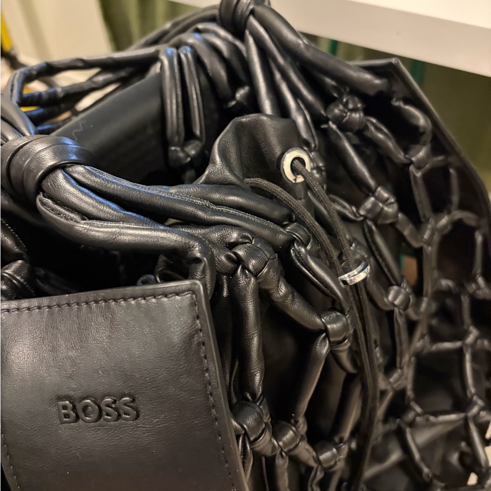 Boss Elegant Black Leather Bag